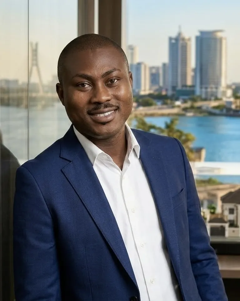 Omololu Sulaiman, Managing Director of Zemasik Services Ltd, with the Lagos waterfront behind him